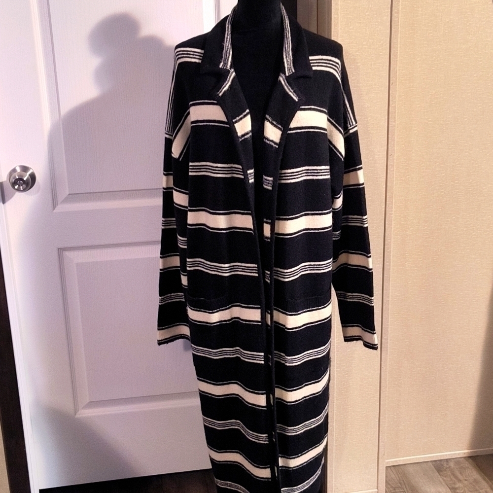 J. Crew Open Front Merino Wool Blend Long Cardigan Sweater Size L/XL
